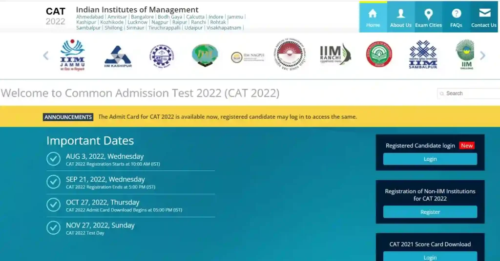Link for Downloading CAT 2022 Admit Card