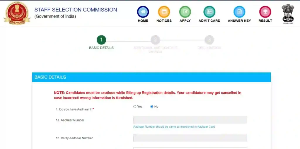 SSC Constable GD Recruitment 2022 Procedure for Filling the Online Application